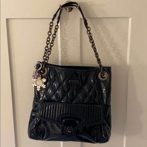 Navy patent leather Coach purse, like new